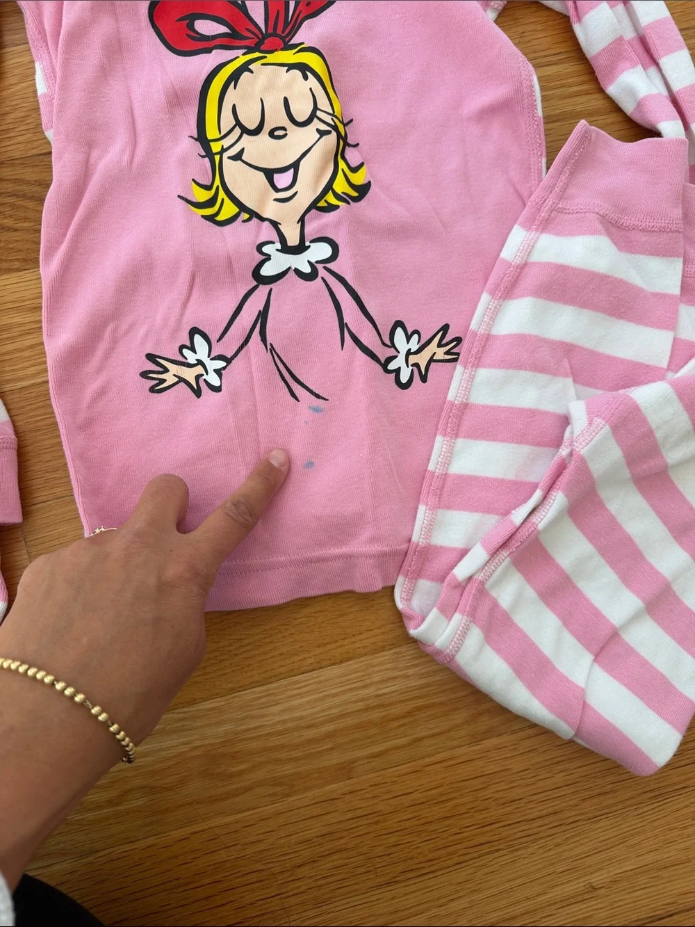 2 pack Hanna Andersson Pink Striped Cartoon Girl Pajama Set